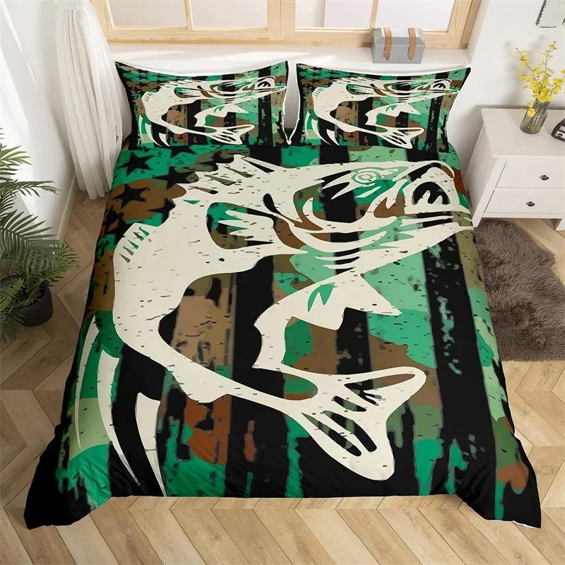 Пододеяльник с изображением рыбы-меч «Марлин» Kawaii Marine Life, комплект постельного белья из микрофибры, тема океана, большая рыба-щука, пододеяльник для односпальной кровати, двуспальная кровать