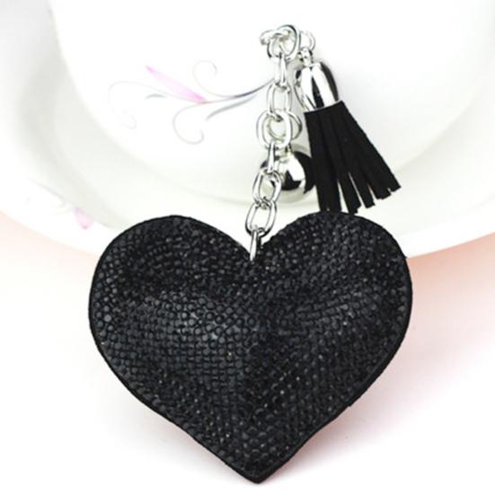 Искусственная кожа бархат сердце любовь кулон автомобильный брелок держатель сумка висит орнамент