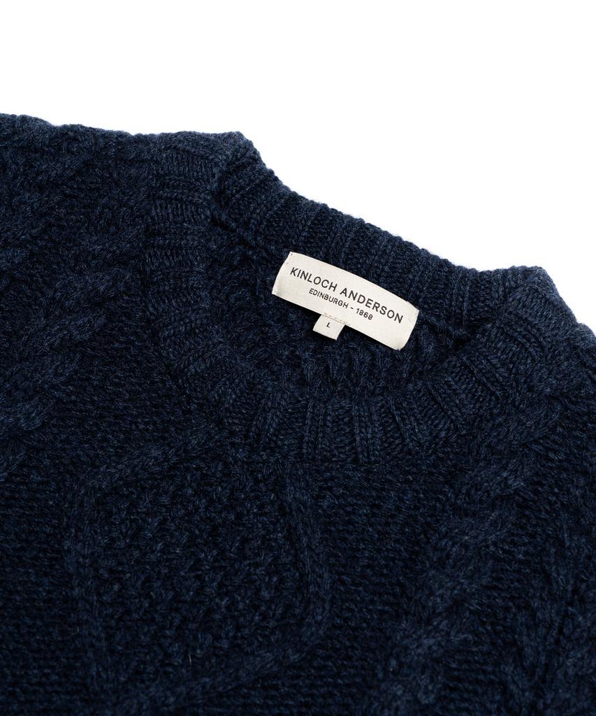 Edeunbeoleokeulleob Aran Crew-Neck Sweater (Navy)