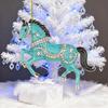 Horse Christmas Ornaments Sparkly Rhinestone Horse Hanging Decoration Acrylic Christmas Tree Ornament for Winter Xmas Party Supplies Holiday Decor
