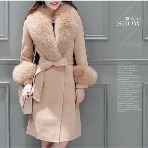 Модное и элегантное женское шерстяное пальто средней длины, зимнее облегающее съемное шерстяное пальто на шнуровке