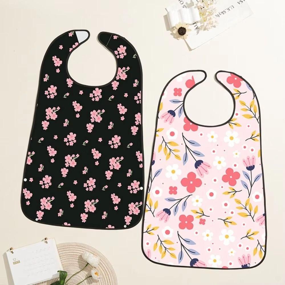Reusable Feeding Bibs Floral print Clothing Protector Multi-purpose Dining Bibs Home Use