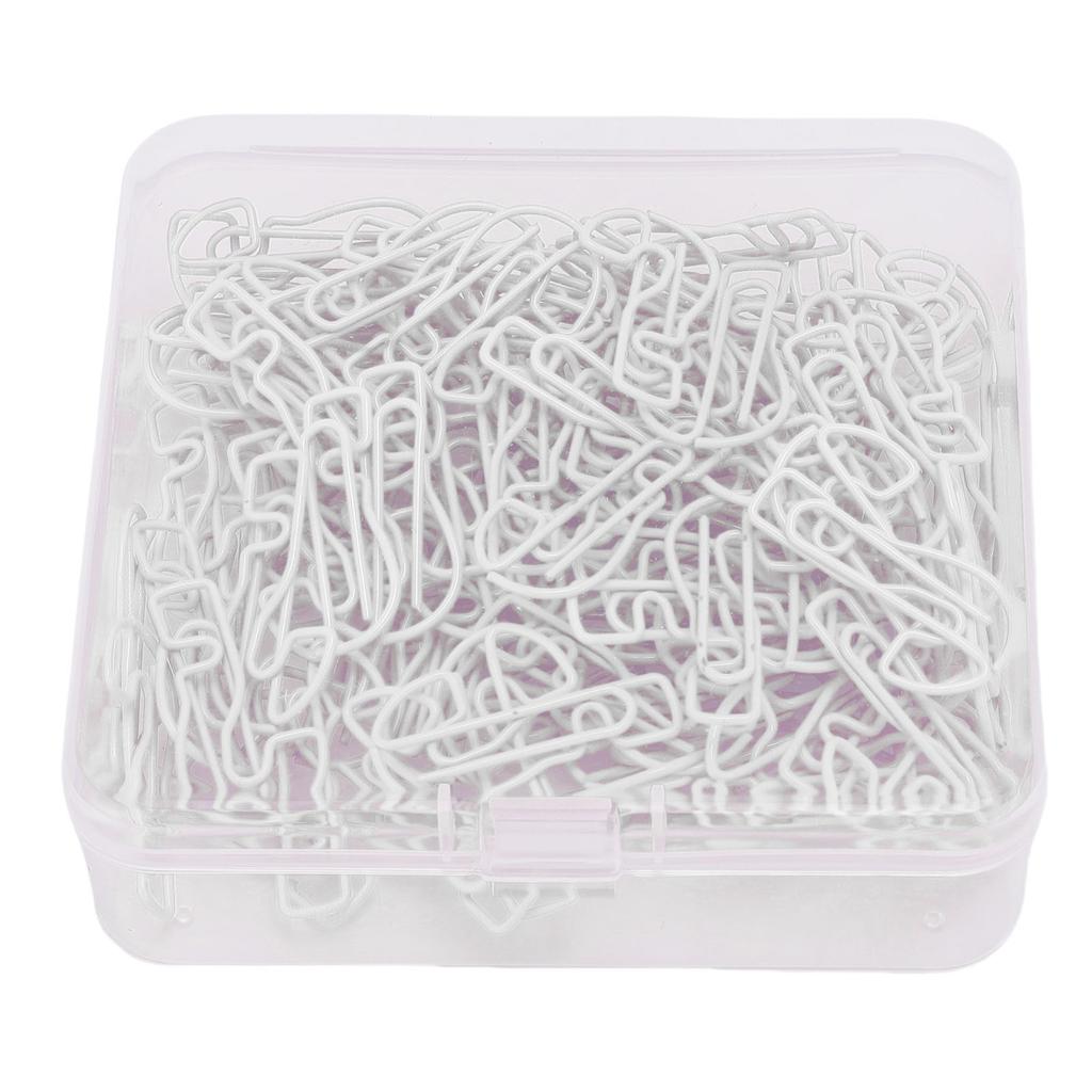 100Pcs Question Mark Shaped Paper Clips Bulk Mini Bookmarks Clamp with Transparent Box School Supplies