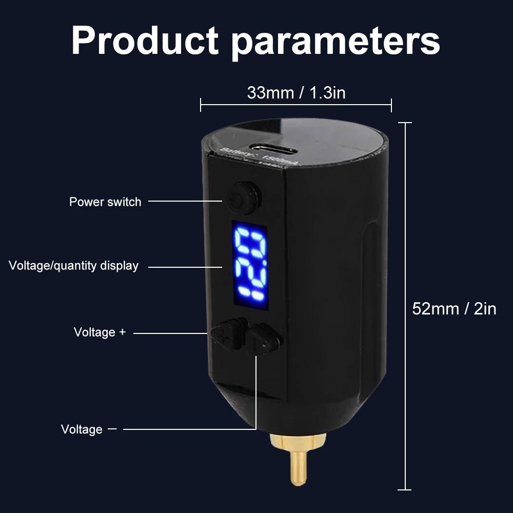 Беспроводной набор тату-ручек Полный комплект для татуировки Вращающийся шнур постоянного тока с 7-цветными чернилами Мини-мощный аккумулятор Источник питания Аксессуары для лайнера-шейдера