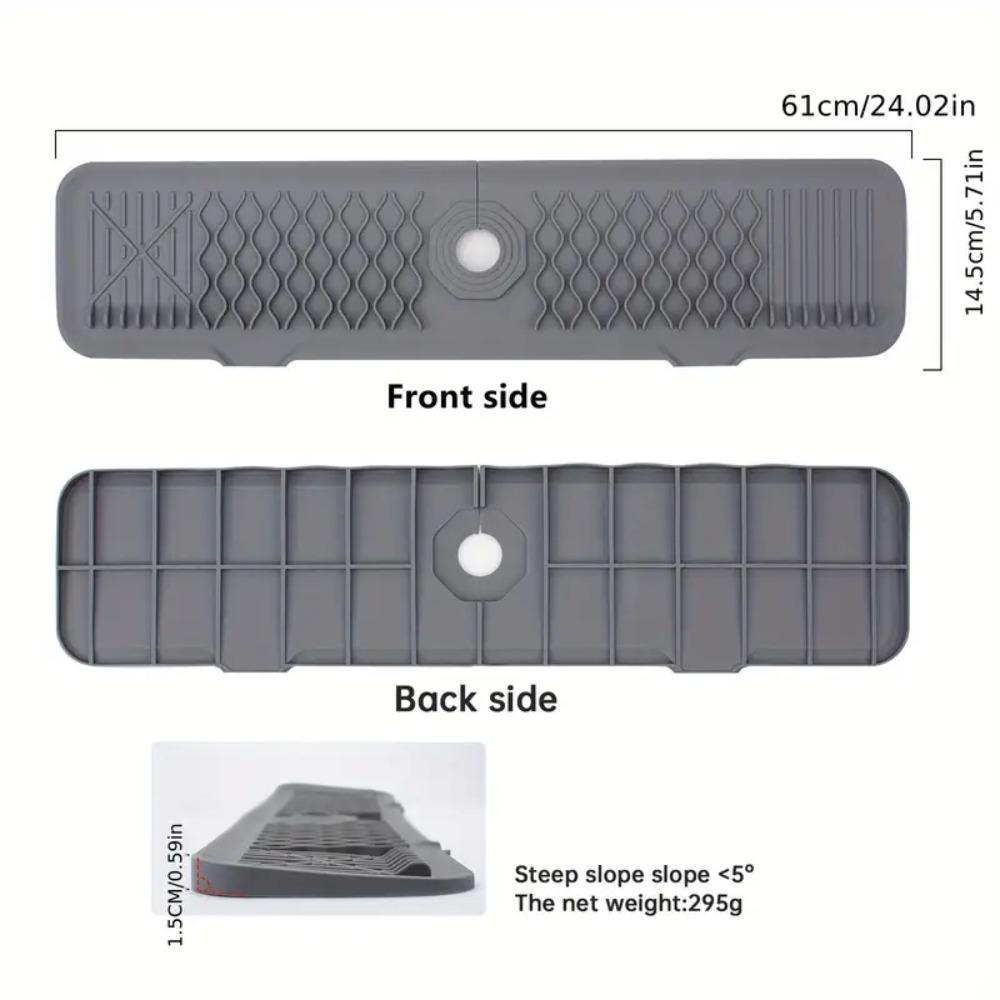 Adjustable Faucet Splash Guard Mat Silicone Drying Mat New Sink Draining Pad