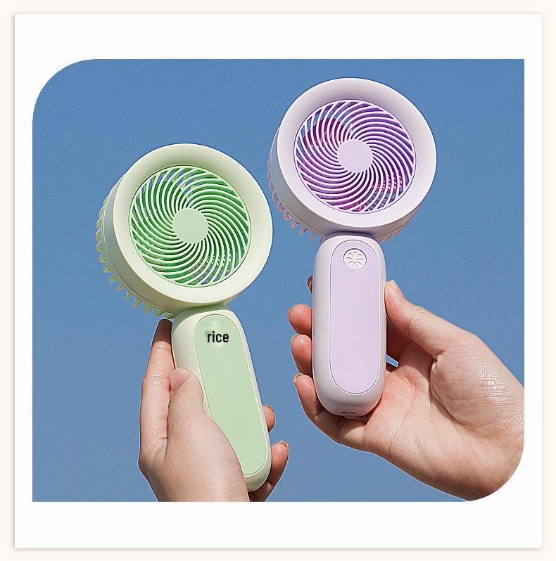 Handheld Mini USB Fan: Portable, Rechargeable Desktop Fan with Cross-Border Lighting