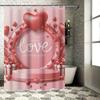 Valentine's Day Heart Shower Curtain - Waterproof, Mildew-Resistant, Stylish Decor, Unique Design Enhances Space