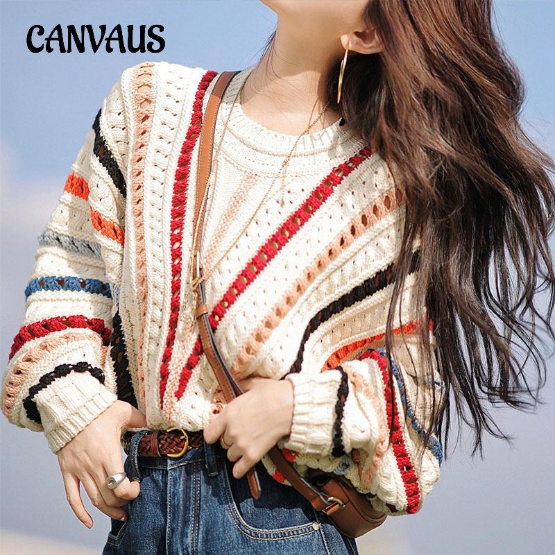 Autumn New Korean Style Long-sleeved Sexy Hole Sweater Asymmetric Loose Pullover Hollow Out Knitwear