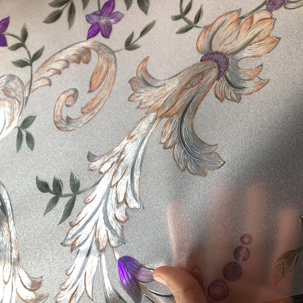 Пленка для окон с эффектом матового стекла на статической основе «Утреннее сияние»: Тисненый, Полупрозрачный для Конфиденциальности в Ванных комнатах