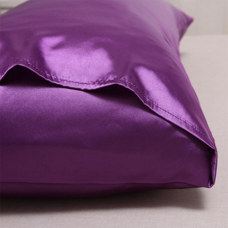 2шт наволочка, искусственный шелк, мягкий дышащий, приятный для кожи однотонный чехол для подушки с