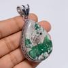 Exclusive Top Grade Qualite 100% Natural Variscite Pear Shape Vintage Style Handmade Jewelry 925 Steling Silver Plated Pendant 2.3" WSJ-4836