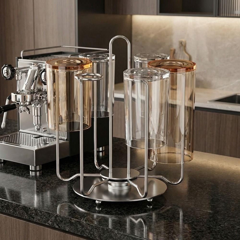Upside-Down Cup Drying Rack Large Capacity Glass Cup Storage Rack Rotating Cup Holder  Kitchen