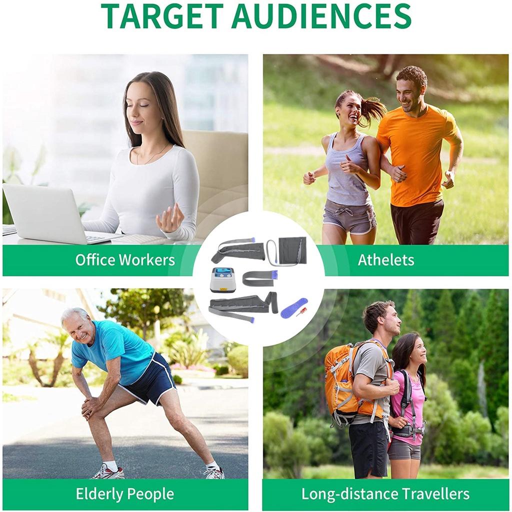 Электрический прессотерапия, воздушный компрессионный массажер для ног, ног, вибрация, инфракрасная терапия, пневматический массажер для талии, пневматическая воздушная волна, давление