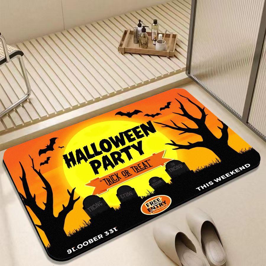 Мультяшный Хэллоуин Вампир Придверный коврик Диатомовая грязь Противоскользящий Декор в виде гроба Домашний декор Ковер