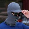 Solid Color Knitted Hooded Hat for Unisex Neck Guard Zipper Scarf Beanie Warm Autumn Winter Headwear Face Cover Thermal Cap