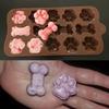 Силиконовая форма для шоколада Костяшка Собаки Лапка Кошки DIY Инструмент для выпечки тортов 14 ячеек Термостойкость -40~ 230°C Форма для пудинга и желе