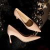 Soft Sheepskin Temperament Pointed High Heels Women's Thin Heels Commuter Professional Work Shoes Naked Pink Not Tired Feet
