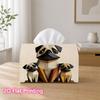 1pc 2D Flat Printed 17.78X10.92X12.95cm Tissue Box Geometric Pug Dogs Suitable for Tissues/Roll Paper/Napkins CJH528S030