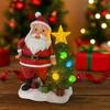Christmas Santa Figurine Solar Light Resin Snowman Santa Claus Tree Statue Decorative Lamp Home Office Desktop Ornament