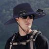 Outdoor Hat with Dual Power Supply Fan Summer Wide Brim Sun Hat Cooling Fishing Hiking Sun Protection Hat