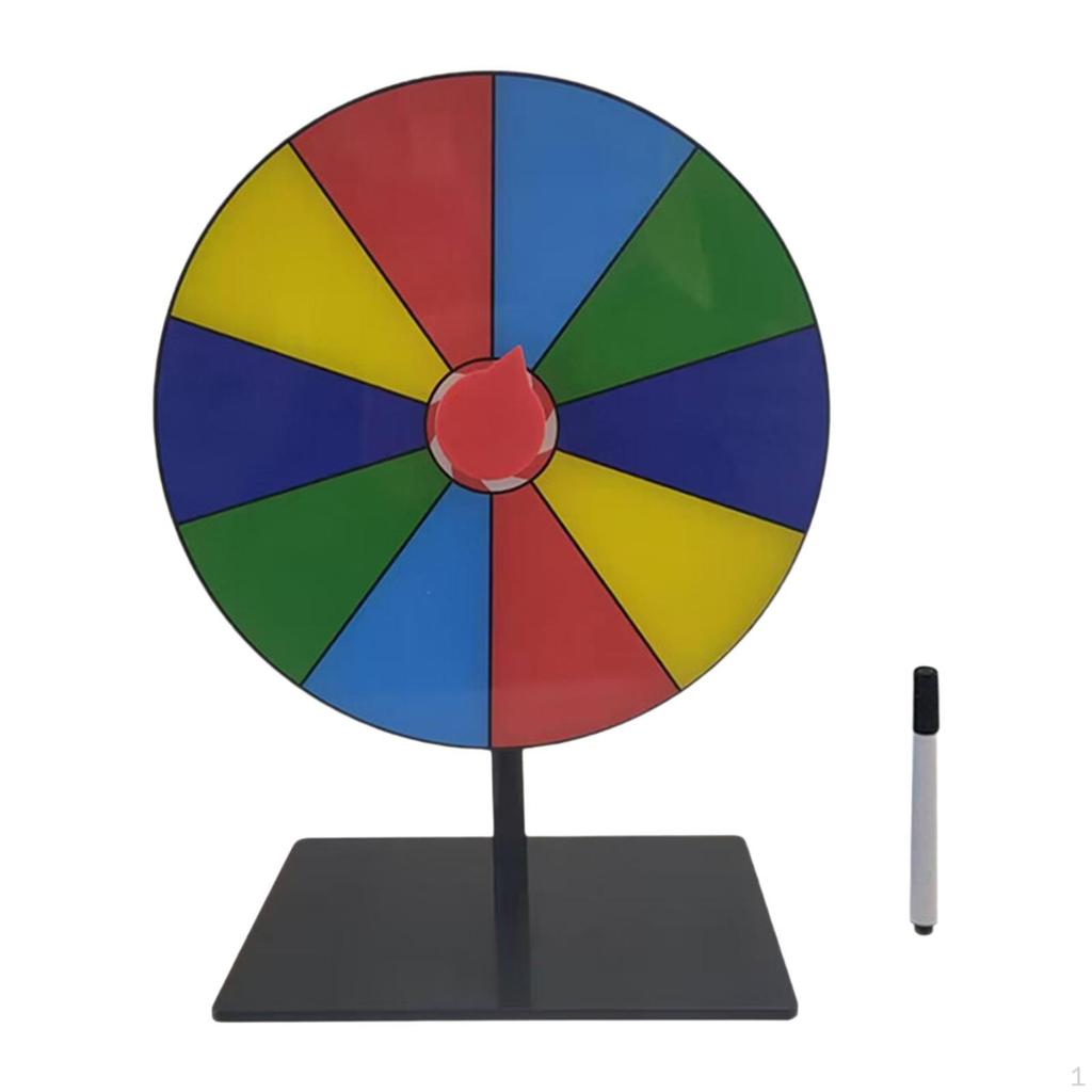 Tabletop Prize Turntable Set ,Color Rotating Wheel ,with Erasable Pen ,Reusable Lucky Draw Roulette