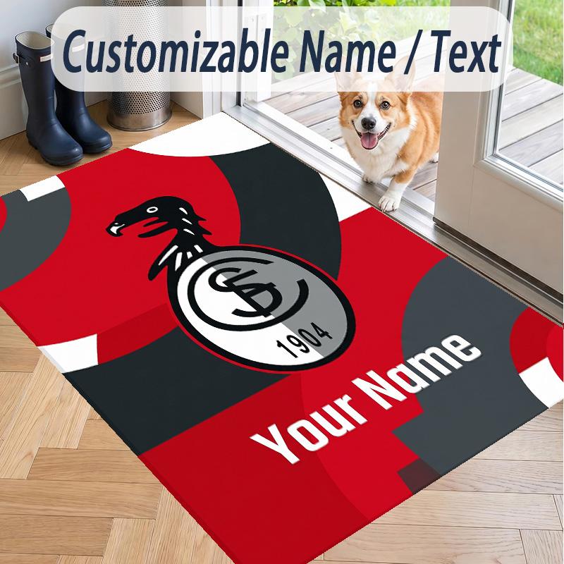 Custom Text Printed Rug SC Freiburg FC Non Slip Floor Carpet For Home Room Decor