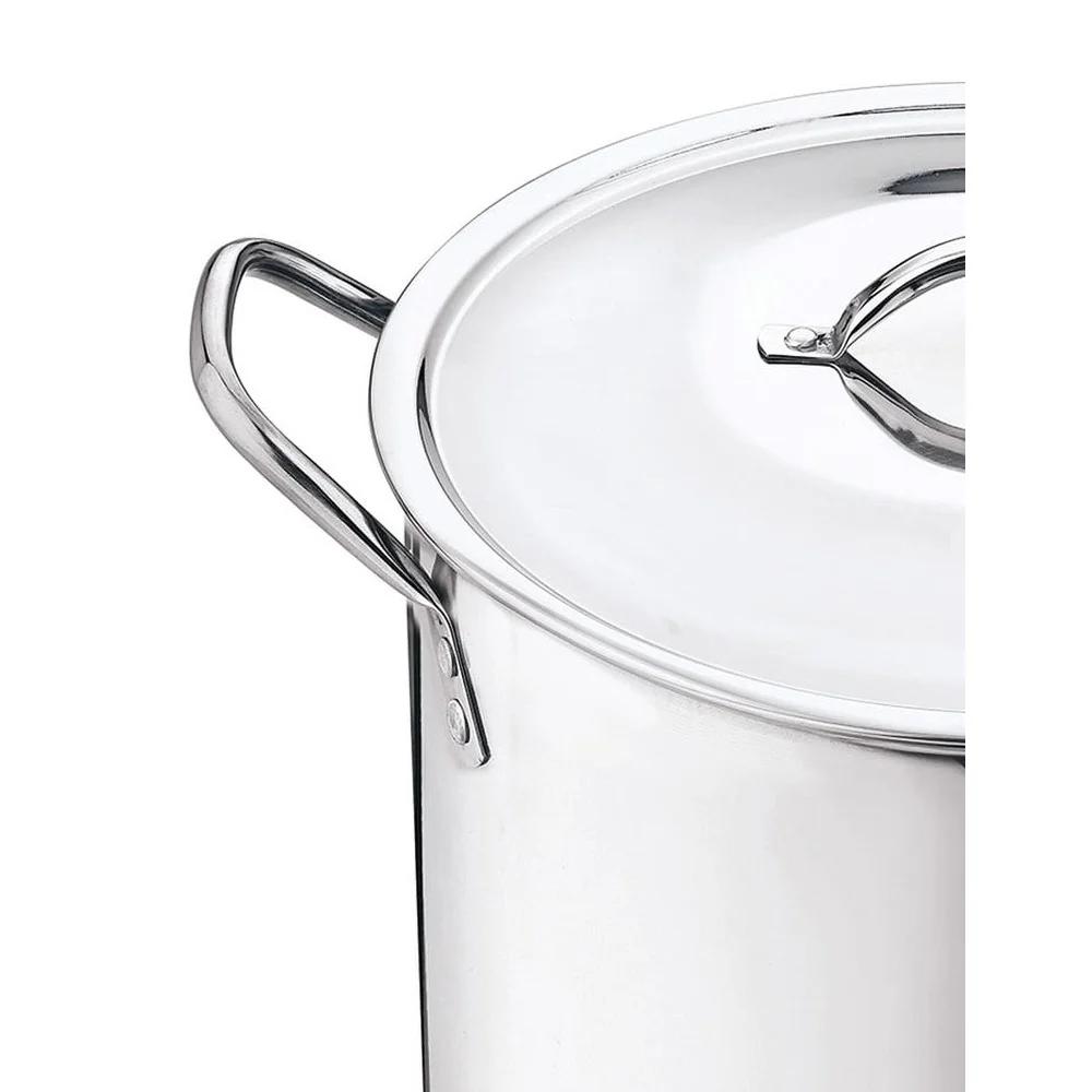 12 Quart Stainless Steel Stock Pot with Metal Lid Stay Cool Handles Heavy Duty Cookware Soup Stew Boiling Ideal Kitchens