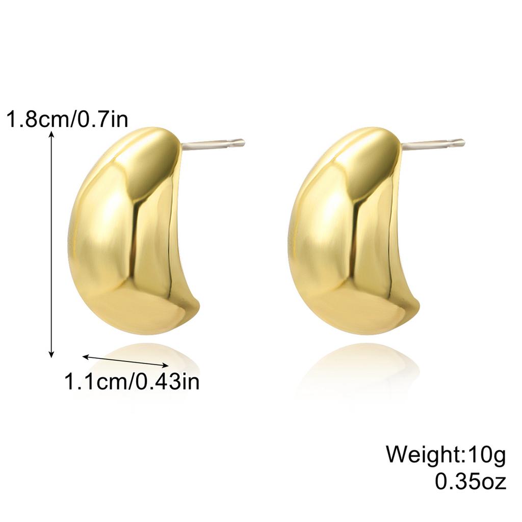 Exaggerated Temperament Earrings Gold Senior Sense Ins Cold Wind Simple Metal Droplets Pleated Pearl Flower Earrings