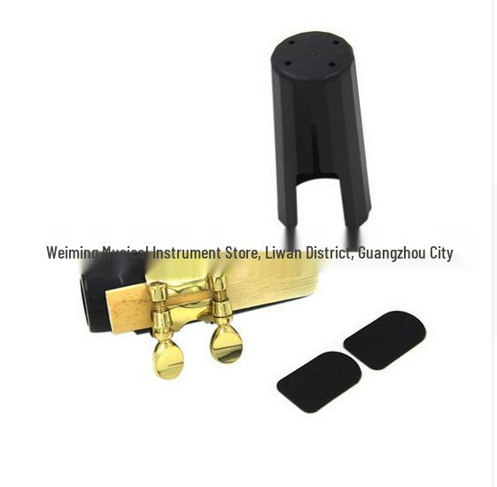 Black Plastic Alto/Tenor Saxophone Mouthpiece with Reed - Wind Instrument Accessory