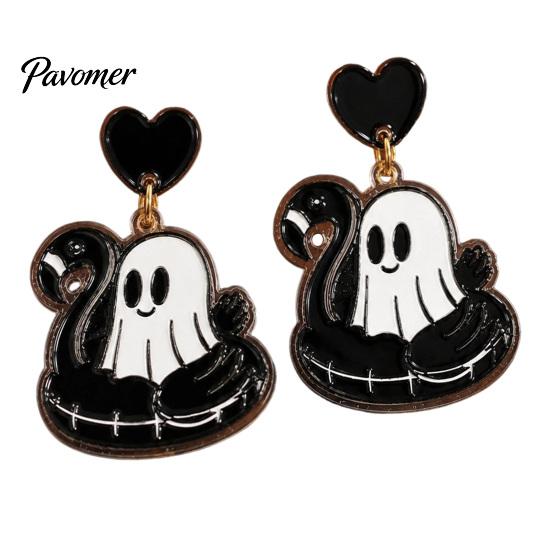 Acrylic Holiday Accessories 1 Pair Summer Halloween Ghost Earrings for Women, Cute Colorful Pendant Jewelry Pool Float Dangle Drop Earrings, 2D Party