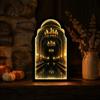 Lighted Wall Decor Light Up Ghost Mirror, Arched Wooden Frame Ghost/Grim Reaper Halloween Creepy Desktop Mirror Soft Ambient Decorative for