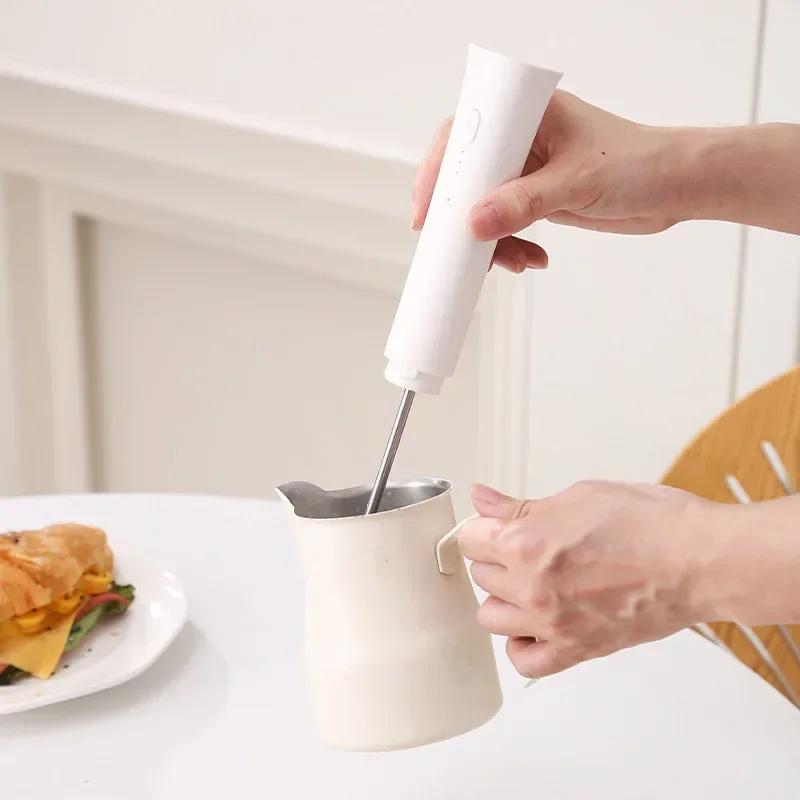 Xiaomi Small-scale USB Rechargeable Handheld Milk Frother Stainless Steel Electric Milk Beater New Style Coffee Tools for Home Baristas
