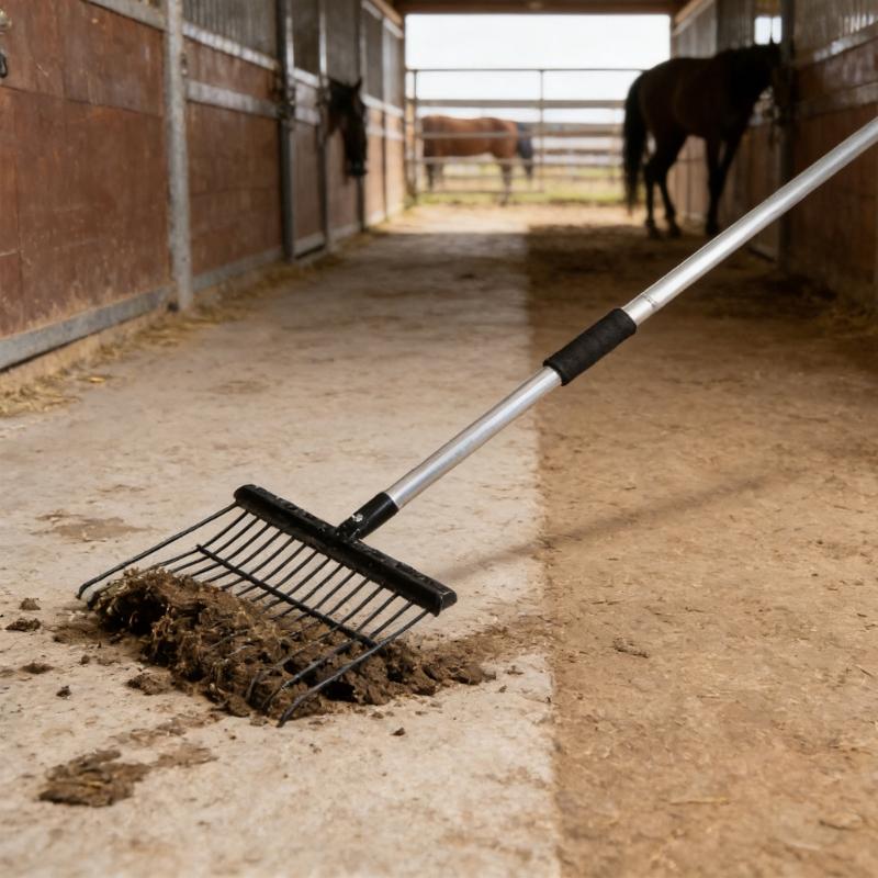 Heavy Duty Metal Manures Fork Horse Pitchforks Cleaning Tool Metal Horse Manures Rake For Horse Stable Cleaning Enduring
