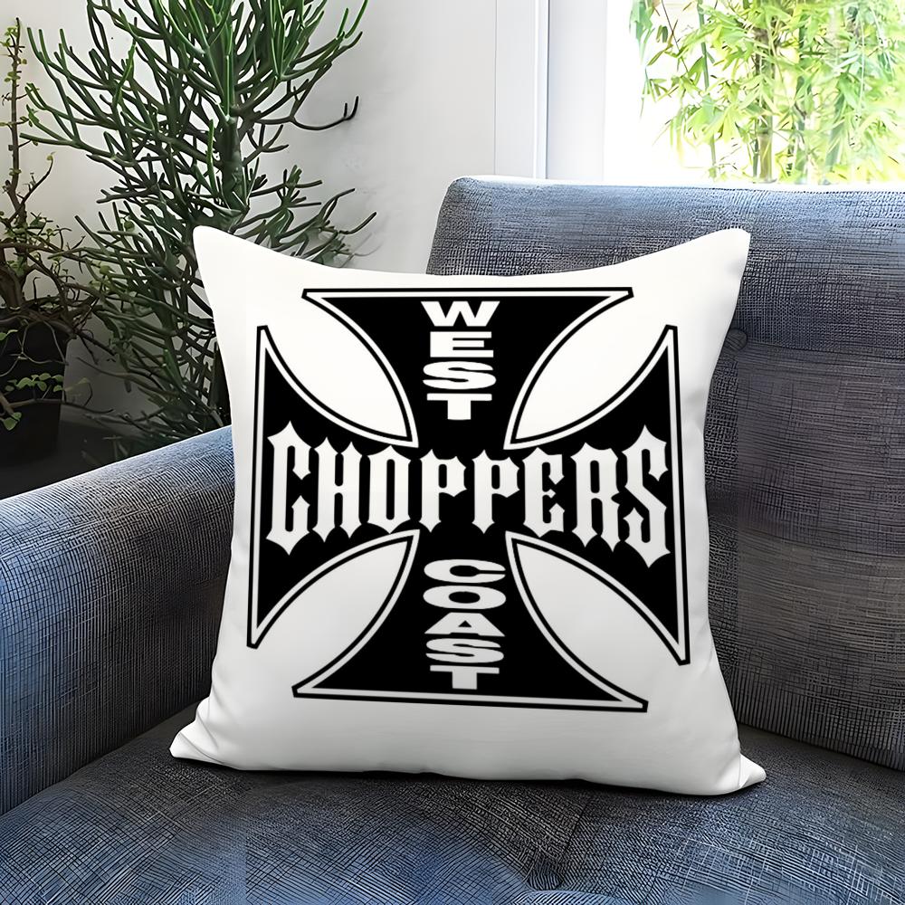 W-West Coast C-Choppers Cushion Cover Comfortable Reversible Pillow Cover Ideal for Car Sofa Bedroom & Beyond