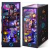 FUNPOLA Booknook Kit Booknook Деревянный пазл DIY Миниатюрный кукольный домик со светодиодной подсветкой Держатель для книжной полки Подставки для книг Дисплей Набор для творчества для начинающих и