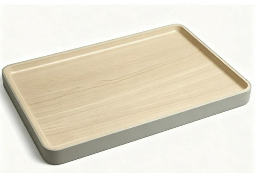 Custom High-End Hotel Guest Room Leather Wood Grain Tissue Box & Service Tray