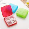 Puntos Portable Travel 4 Grid Pill Storage Box Case Container Mini Medicine Organizer