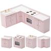 1/12 Mini Doll House Kitchen Play Cabinets Cooking Table Sink Counter Model Toy