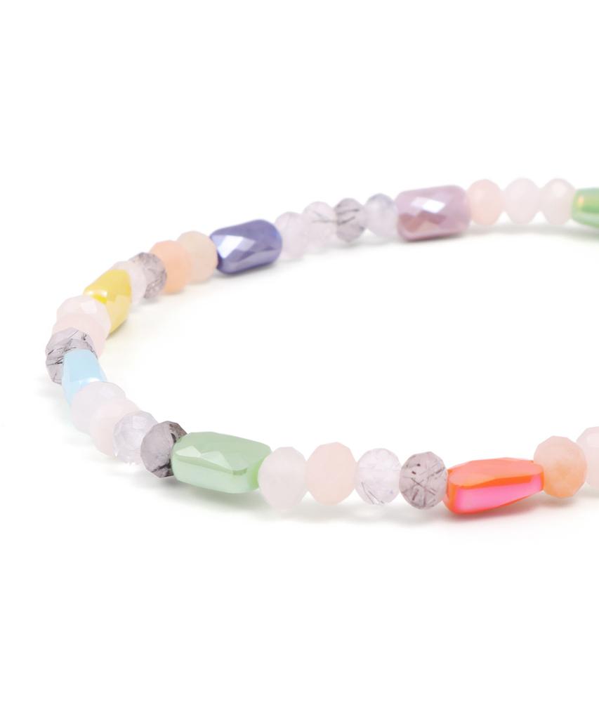 Браслет с бусинами из драгоценных камней Polalita Color Mix (Plt-Br-077_Yl)
