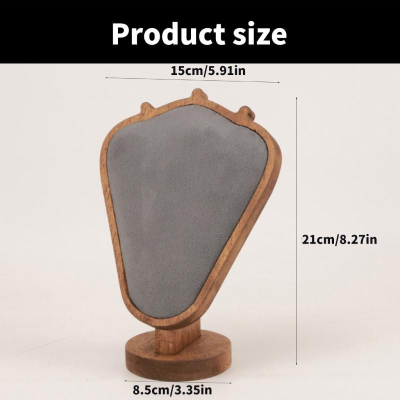Элегантный прочный стенд для ожерелий из ворса, небольшой деревянный держатель для ювелирных изделий, портативный аксессуар для витрины на прилавке
