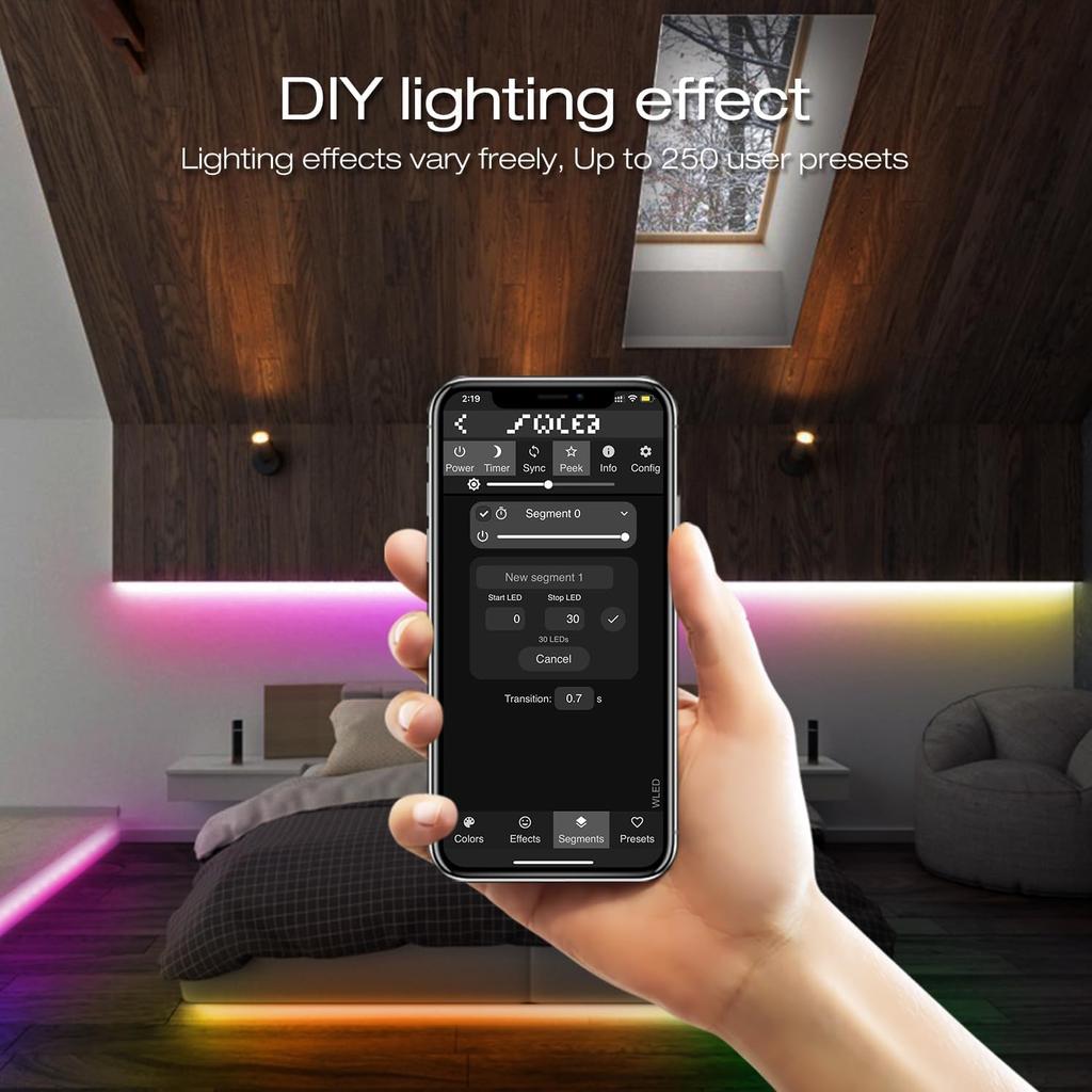 GLEDOPTO WLED ESP32 Mini LED Strip Controller DC12-24V RGB IC Digital with Mic Sound Mode Dynamic Lighting DIY for WS2811 WS2812 WS2812b SK6812