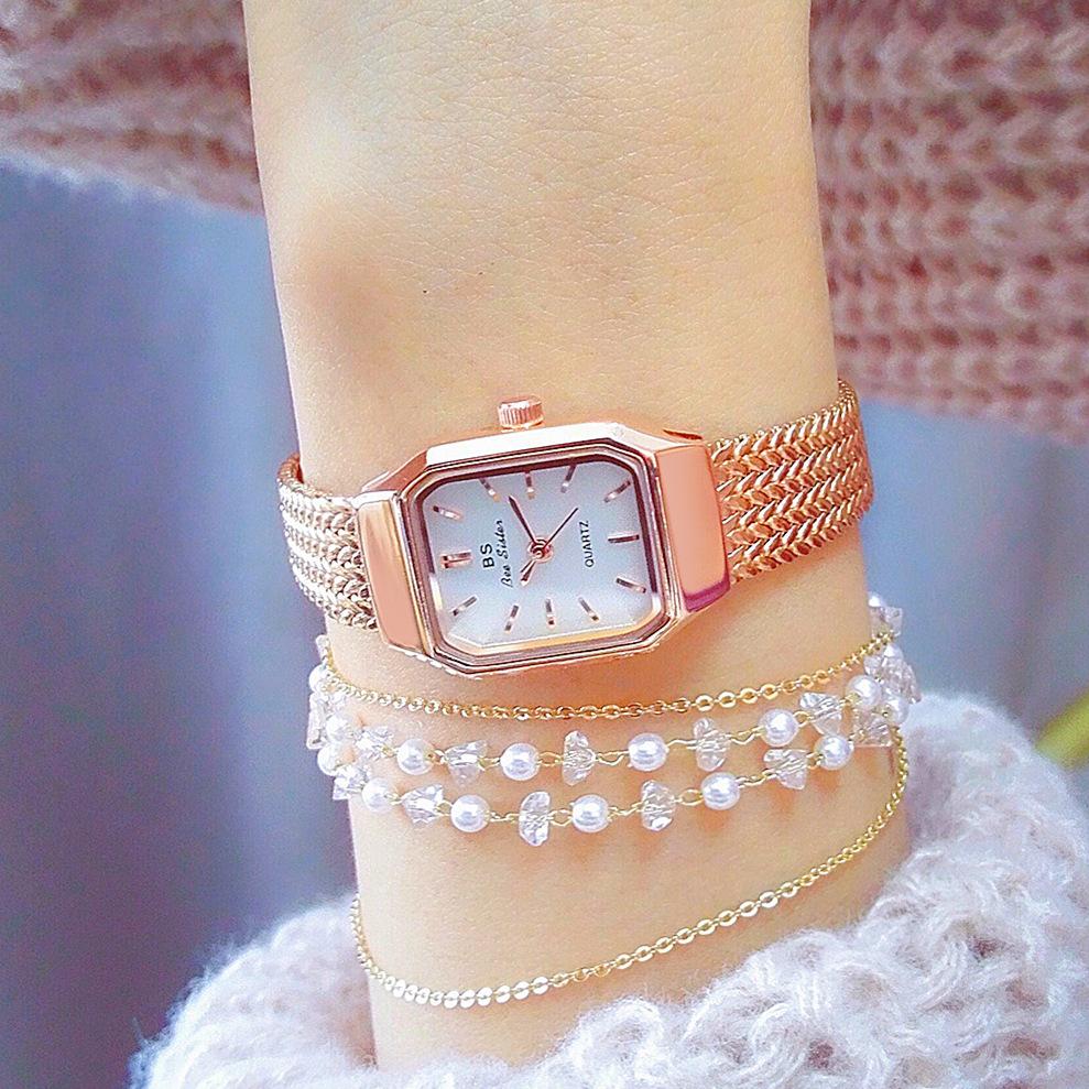 BEE SISTER BS женские наручные часы золотые часы женские часы из нержавеющей стали серебряные часы женские женские кварцевые часы