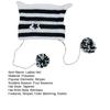 Winter Ladies Hat Kitty Head Contrast Color Striped Star Fur Ball Decor Demon Cap Elastic Anti-slip Warm Headwear