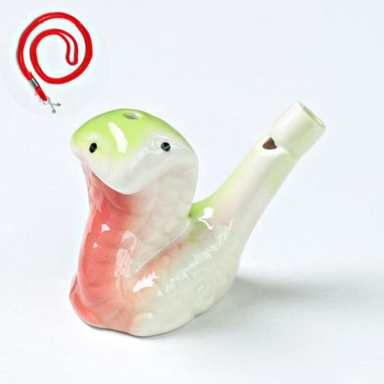 Мини Керамический Свисток Водяная Птичка Милые Животные Китайского Зодиака Шумоиздатель с Подвесным Шнурком Имитирует Пение Птиц Свисток Детская Игрушка для Ванны
