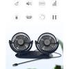 USB Car Fan Double Head Dashboard Electric Fan Strong Wind, Low Noise Cooling Device, 360-Degree Rotation Vehicles Fan