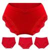 Women Panties High Waist Lace Solid Color Soft Seamless Elastic Quick
