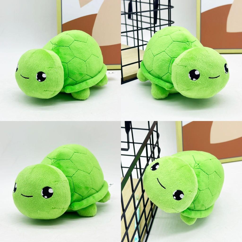 Vedal Vtuber Green Turtle Character Plush Toy Short Pile Fabric Kids Room Decor