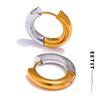 Stainless Steel Metal Geometric Round Hoop Earrings for Women