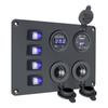 4-клавишный кулисный переключатель, панель 3.1A, двойной USB-разъем для автомобильного зарядного устройства, розетка, светодиодный вольтметр для морского грузовика на колесах