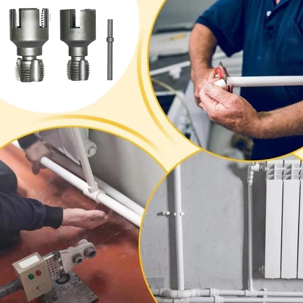 Электрический набор для нарезания резьбы 1/2" и 3/4" универсальная плашка для труб PPR, PE, ПВХ